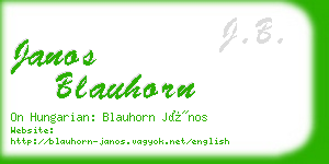 janos blauhorn business card